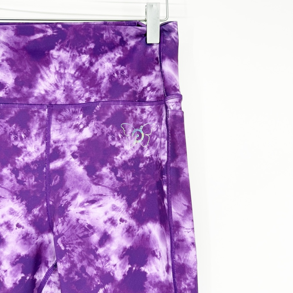 Peloton x Brittany Allen Tie Dye Pocket Leggings Women's M Purple Activewear - Picture 5 of 7